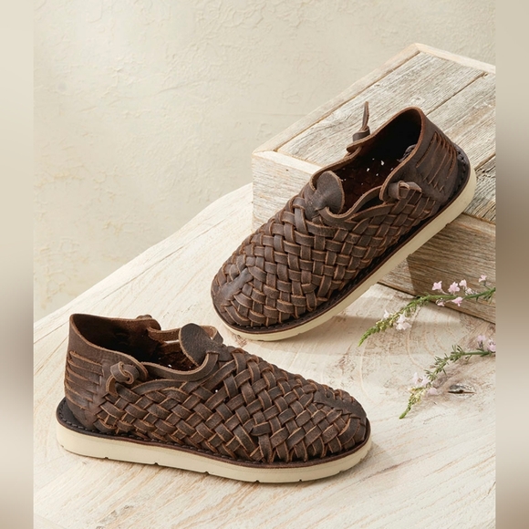 Brand X Huaraches® Handwoven Leather Black Sandal Flat Size 8.5 - Picture 2 of 11